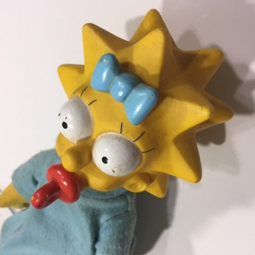 VINTAGE 1990 THE SIMPSONS MAGGIE TOY VINYL HEAD DOLL RETRO TOYS - Picture 4 of 10